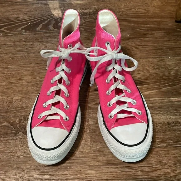 Women’s Converse Pink High-Top Platform Sneakers Sz 8/EU 39 - Picture 2 of 12